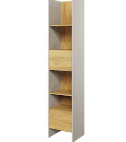 Regał Teen Flex z zamykanymi szafkami 45 cm Silk flou / hikora naturalna