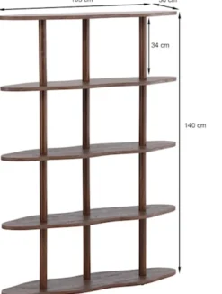 Regał Vorenne 105 cm z czterema półkami orzech