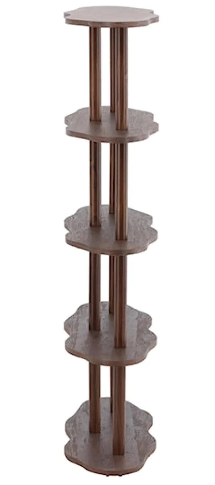 Regał Vorenne 105 cm z czterema półkami orzech