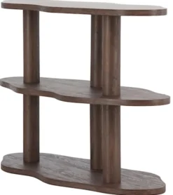 Regał Vorenne 120 cm z dwiema półkami orzech
