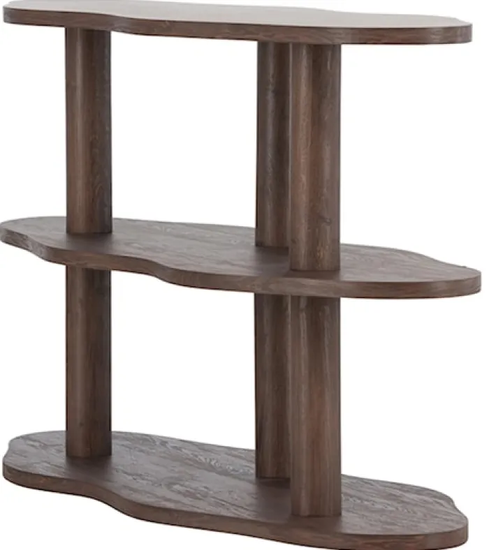 Regał Vorenne 120 cm z dwiema półkami orzech