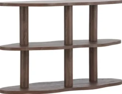Regał Vorenne 120 cm z dwiema półkami orzech