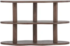 Regał Vorenne 120 cm z dwiema półkami orzech