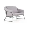 Sofa dwuosobowa Gasoina szara na czarnej podstawie