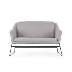 Sofa dwuosobowa Gasoina szara na czarnej podstawie