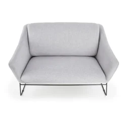 Sofa dwuosobowa Gasoina szara na czarnej podstawie