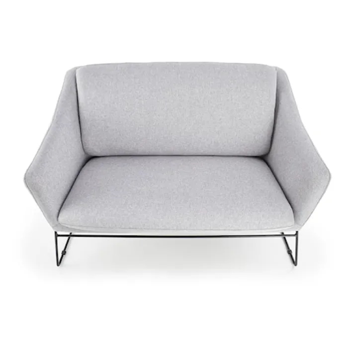 Sofa dwuosobowa Gasoina szara na czarnej podstawie