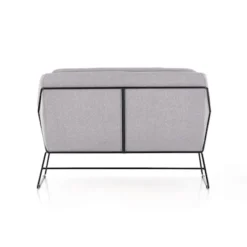 Sofa dwuosobowa Gasoina szara na czarnej podstawie