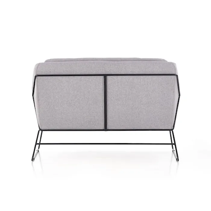Sofa dwuosobowa Gasoina szara na czarnej podstawie