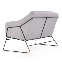 Sofa dwuosobowa Gasoina szara na czarnej podstawie