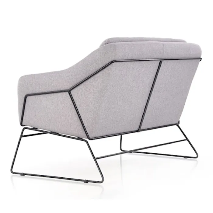 Sofa dwuosobowa Gasoina szara na czarnej podstawie