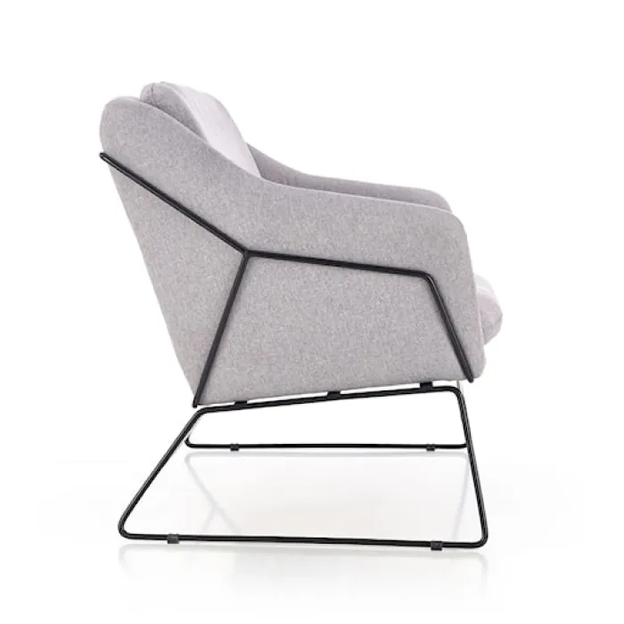 Sofa dwuosobowa Gasoina szara na czarnej podstawie