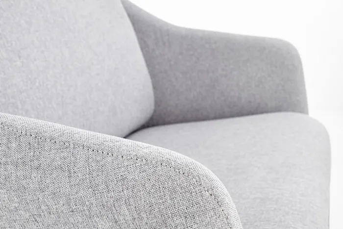 Sofa dwuosobowa Gasoina szara na czarnej podstawie