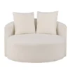 Sofa dwuosobowa Suppine biała w tkaninie boucle