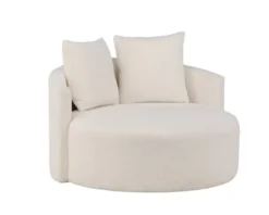 Sofa dwuosobowa Suppine biała w tkaninie boucle