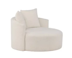 Sofa dwuosobowa Suppine biała w tkaninie boucle