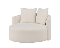 Sofa dwuosobowa Suppine biała w tkaninie boucle
