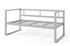 Sofa ogrodowa dwuosobowa Dywilly w tkaninie hydrofobowej szara/ szary stelaż