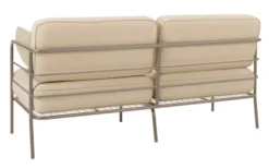 Sofa ogrodowa dwuosobowa Preggel 156 cm w tkaninie hydrofobowej beżowa/ beżowy stelaż