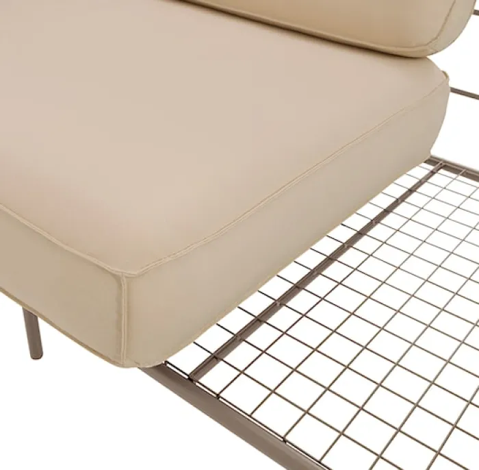 Sofa ogrodowa dwuosobowa Preggel 156 cm w tkaninie hydrofobowej beżowa/ beżowy stelaż