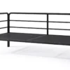 Sofa ogrodowa dwuosobowa Worcully w tkaninie hydrofobowej beżowa/ czarny stelaż