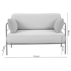 Sofa ogrodowa Preggel 116 cm w tkaninie hydrofobowej be偶owa/ kremowy stela偶