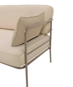 Sofa ogrodowa Preggel 116 cm w tkaninie hydrofobowej beżowa/ beżowy stelaż
