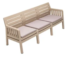 Sofa ogrodowa trzyosobowa Scrally z tworzywa sztucznego beżowa
