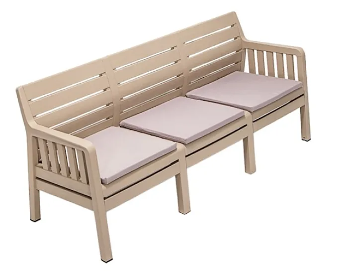 Sofa ogrodowa trzyosobowa Scrally z tworzywa sztucznego beżowa