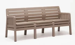 Sofa ogrodowa trzyosobowa Scrally z tworzywa sztucznego beżowa