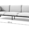 Sofa ogrodowa trzyosobowa Worcully w tkaninie hydrofobowej beżowa/ czarny stelaż