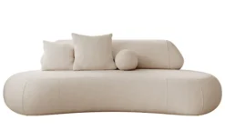 Sofa trzyosobowa Balme beżowa w tkaninie łatwoczyszczącej