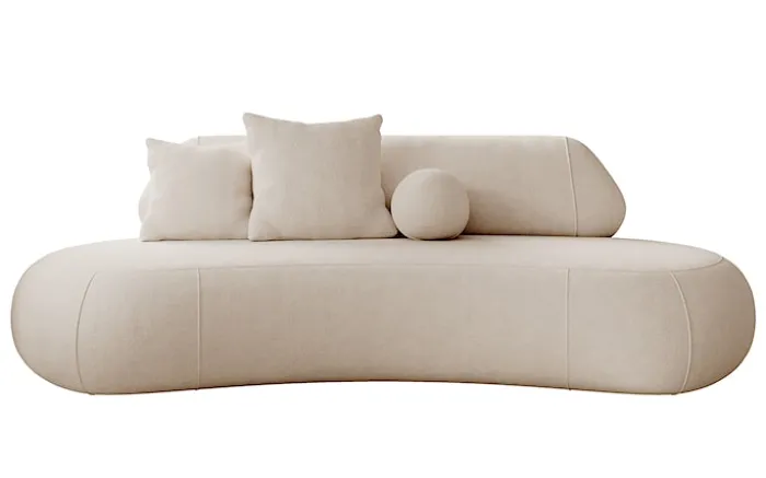 Sofa trzyosobowa Balme beżowa w tkaninie łatwoczyszczącej