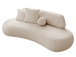 Sofa trzyosobowa Balme beżowa w tkaninie łatwoczyszczącej