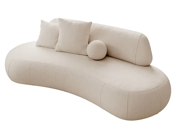 Sofa trzyosobowa Balme beżowa w tkaninie łatwoczyszczącej