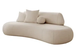 Sofa trzyosobowa Balme beżowa w tkaninie łatwoczyszczącej