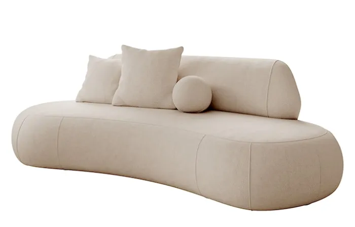 Sofa trzyosobowa Balme beżowa w tkaninie łatwoczyszczącej