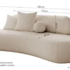 Sofa trzyosobowa Balme grafitowa w tkaninie łatwoczyszczącej