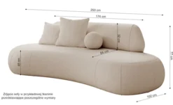 Sofa trzyosobowa Balme grafitowa w tkaninie łatwoczyszczącej