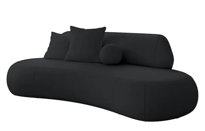 Sofa trzyosobowa Balme grafitowa w tkaninie łatwoczyszczącej