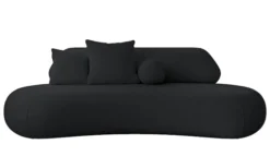 Sofa trzyosobowa Balme grafitowa w tkaninie łatwoczyszczącej