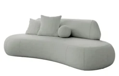 Sofa trzyosobowa Balme jasnoszara w tkaninie łatwoczyszczącej