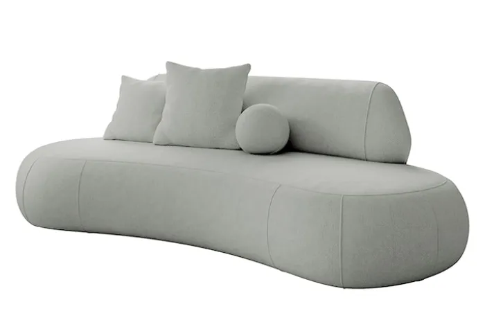 Sofa trzyosobowa Balme jasnoszara w tkaninie łatwoczyszczącej