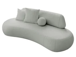 Sofa trzyosobowa Balme jasnoszara w tkaninie łatwoczyszczącej