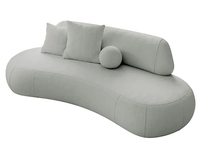 Sofa trzyosobowa Balme jasnoszara w tkaninie łatwoczyszczącej