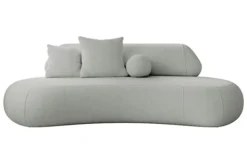 Sofa trzyosobowa Balme jasnoszara w tkaninie łatwoczyszczącej