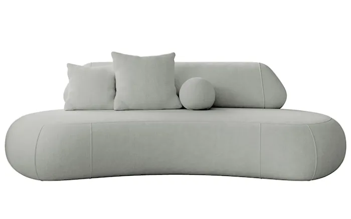 Sofa trzyosobowa Balme jasnoszara w tkaninie łatwoczyszczącej