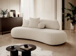 Sofa trzyosobowa Balme jasnobeżowa boucle