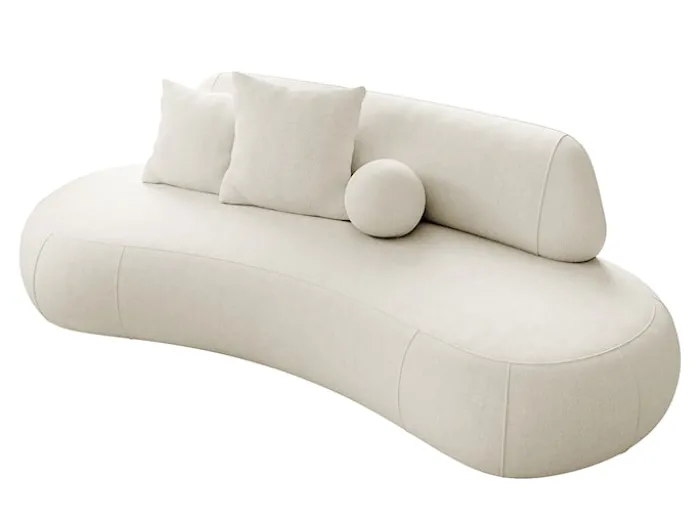 Sofa trzyosobowa Balme kremowa w tkaninie łatwoczyszczącej