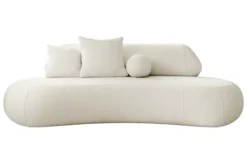 Sofa trzyosobowa Balme kremowa w tkaninie łatwoczyszczącej